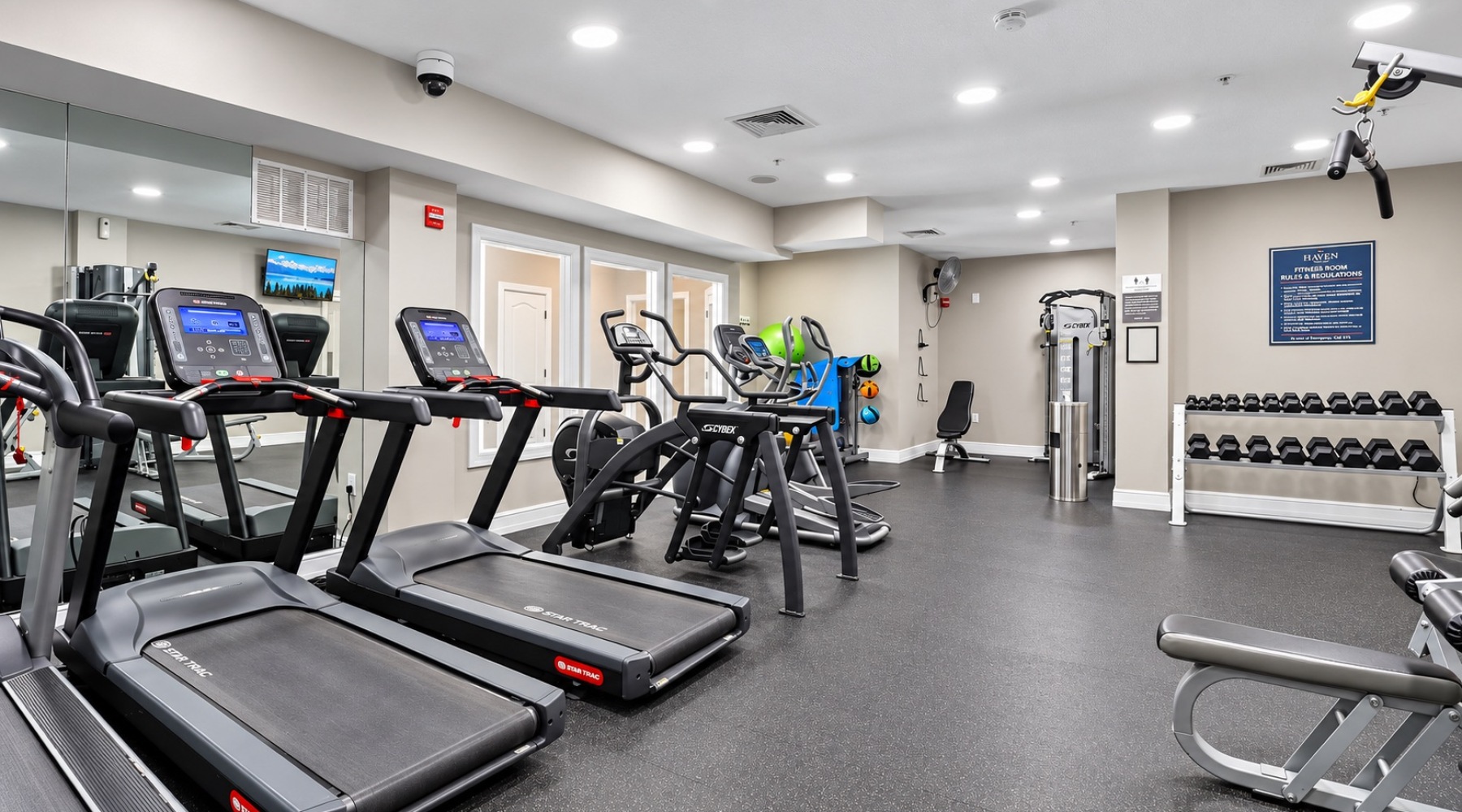 Open and well-lit fitness center